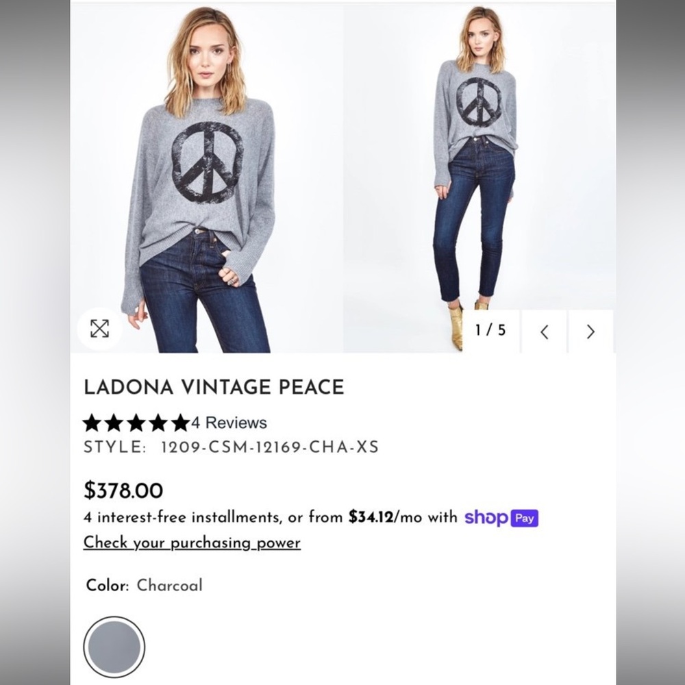 Lauren moshi LADONA VINTAGE PEACE - charcoal